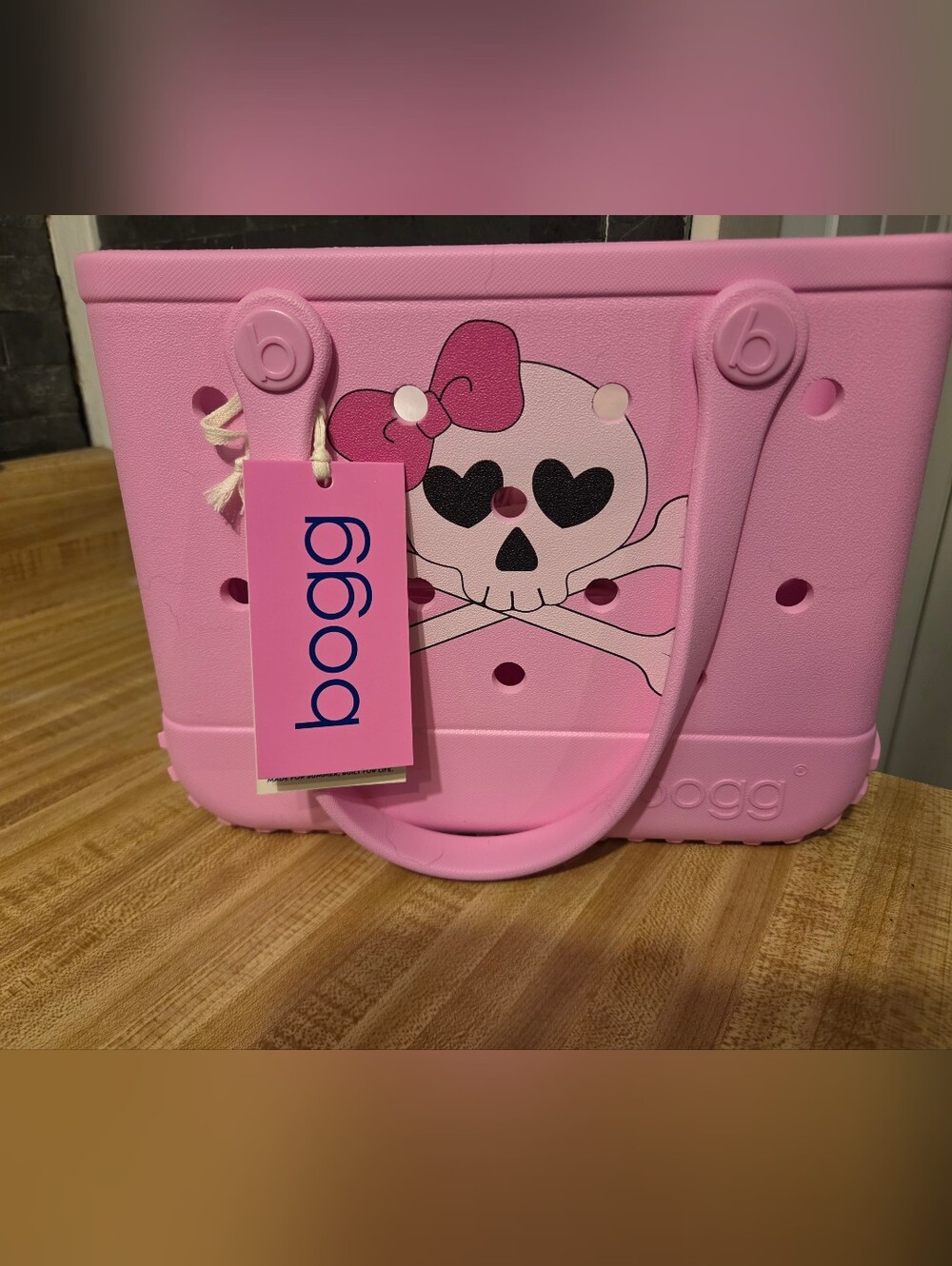Bogg Bag NWT Halloween Edition - Pink Skeleton W/Bow Tote